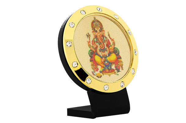 Dashboard Frame - Ganesha (Metallic) 24k Gold Plated 