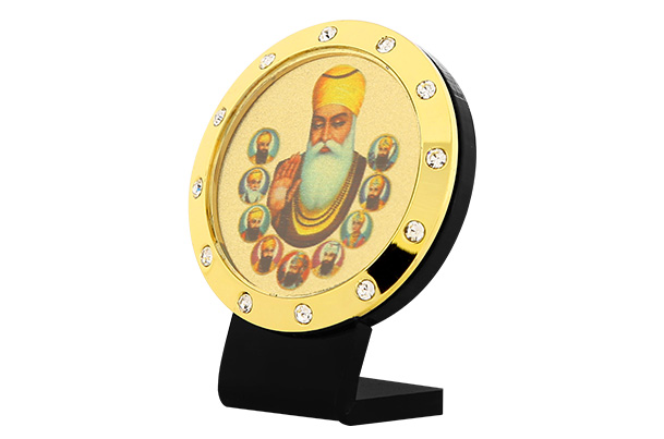 Dashboard Frame - Guru Nanak (Metallic) 24k Gold Plated 