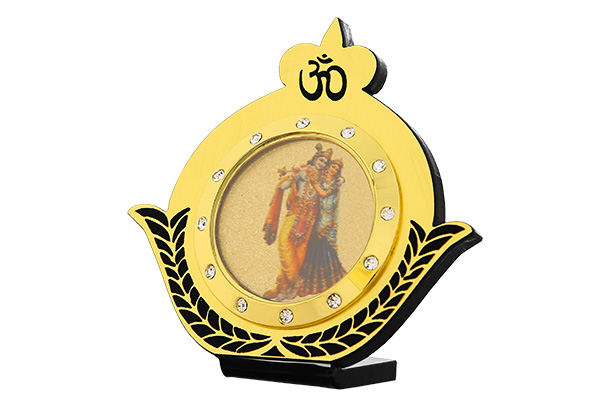 Dashboard Frame - Radha Krishna (Metallic) 24k Gold Plated 