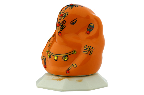 God Idol - Ganesha (Ceramic) | Orange