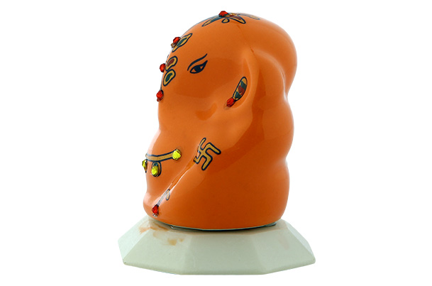 God Idol - Ganesha (Ceramic) | Orange