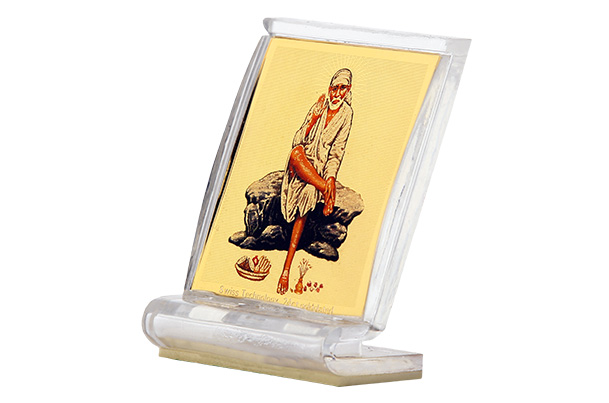 Dashboard Frame Sai Baba Acrylic 24k Gold Plated