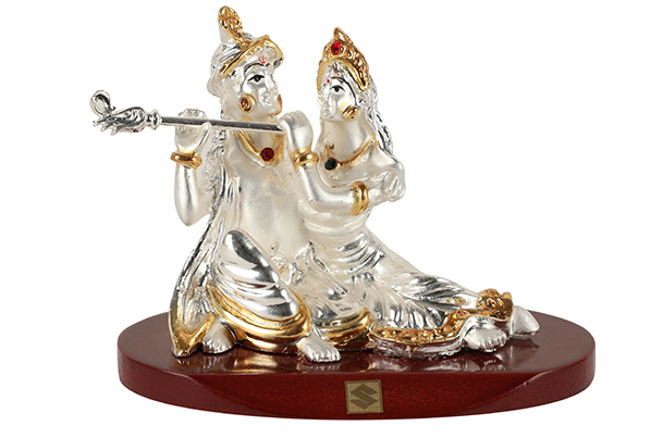 God Idol - Radha Krishna (Resin) | 24k Silver Plated