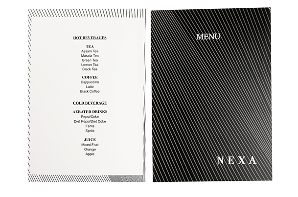 Nexa Menu Card (Black)